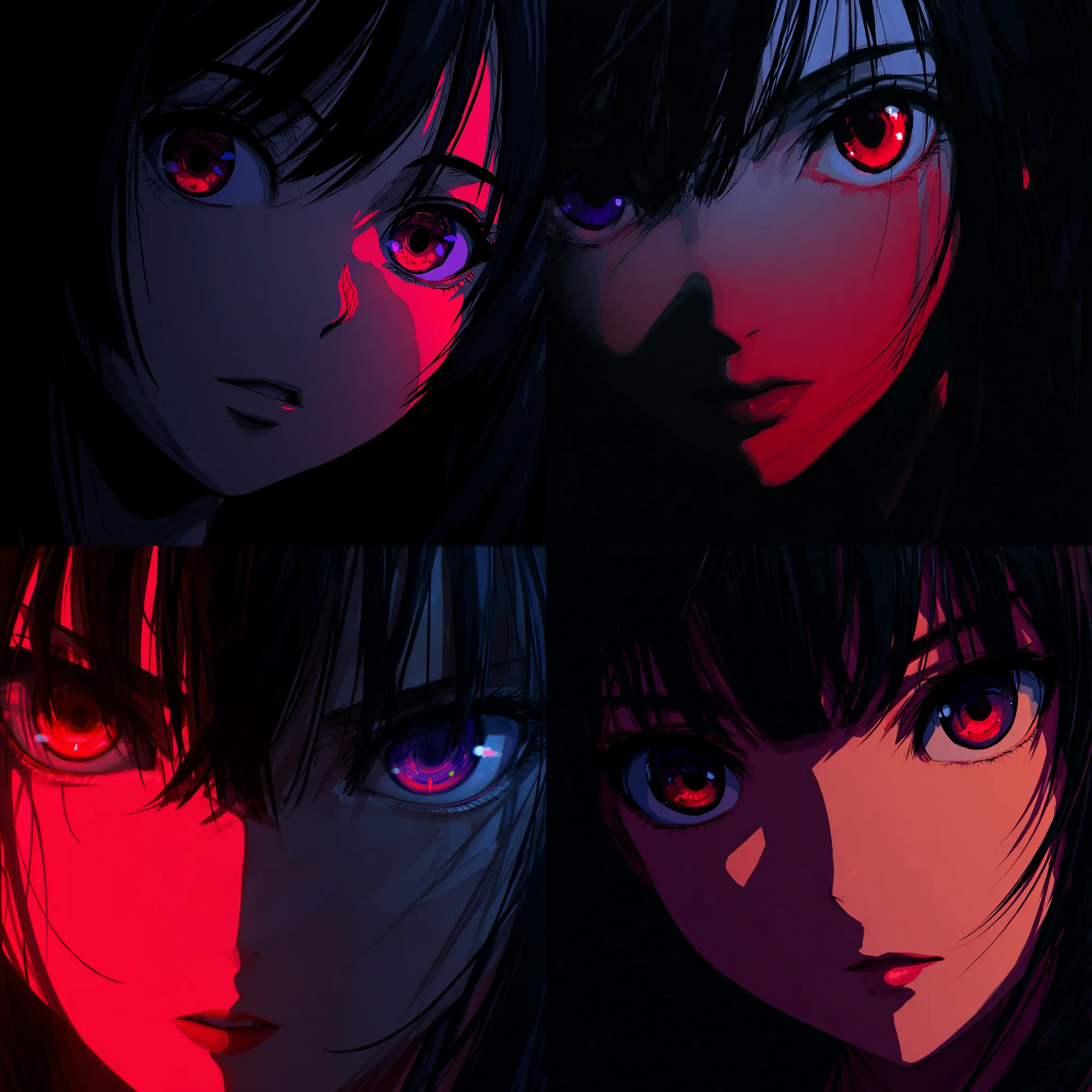 Anime Girl Close-up Portrait with Heterochromatic Eyes