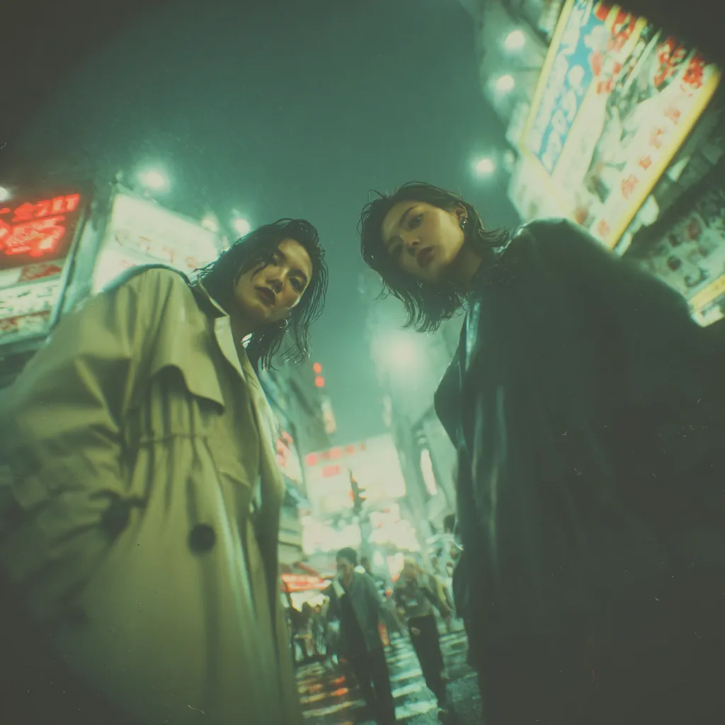 Asian Women Trench Coat Worm's Eye View