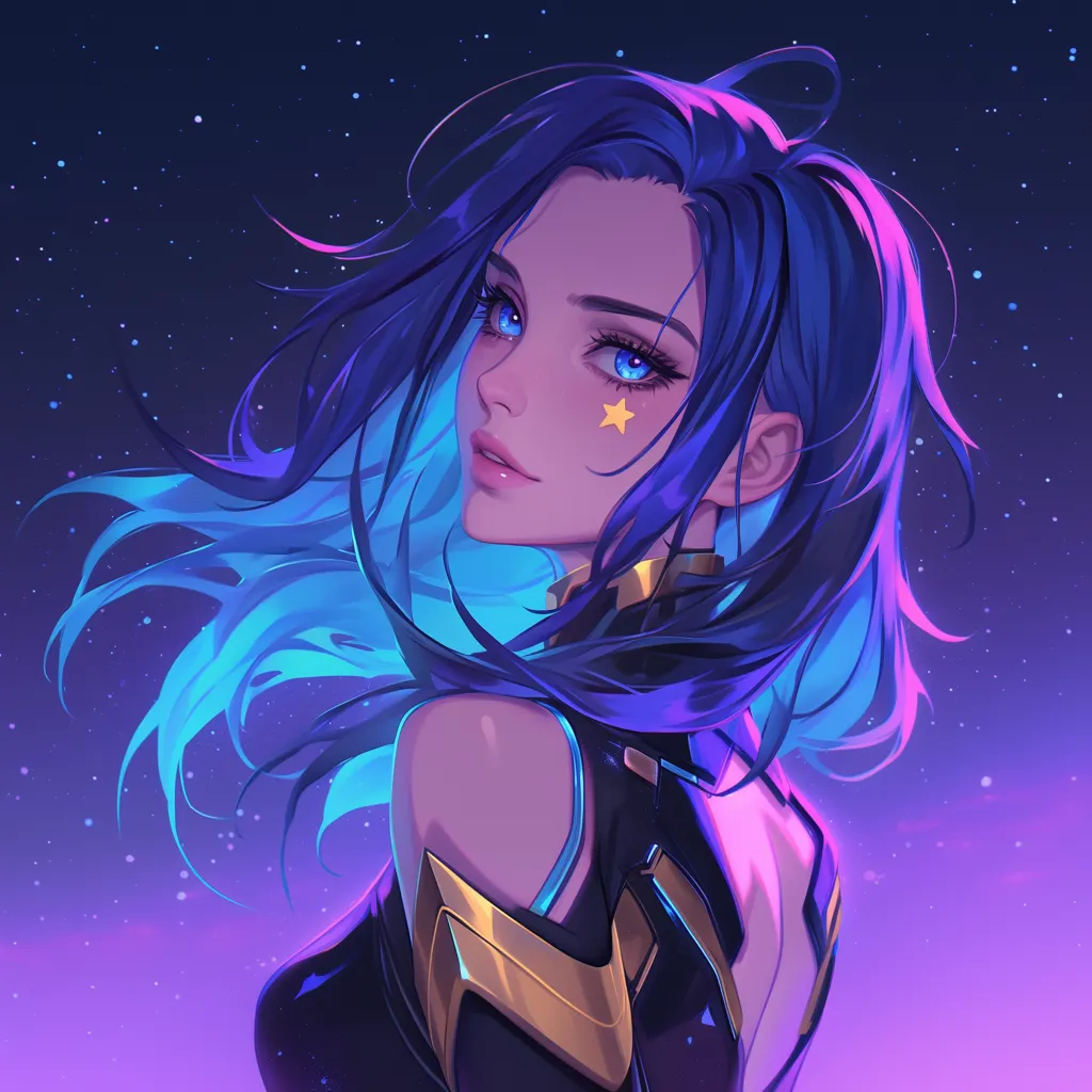 Futuristic Woman Cosmic Galaxy 90s Anime