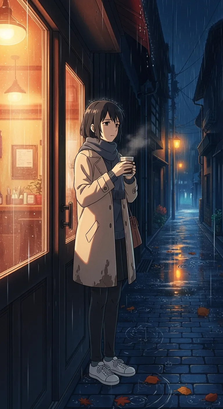 Rainy Night Café Farewell Scene
