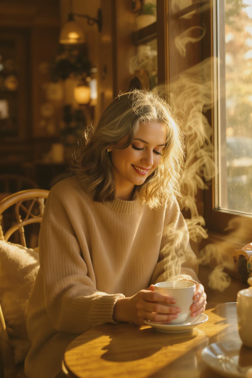 Cafe Golden Hour Portrait with Nano Banana