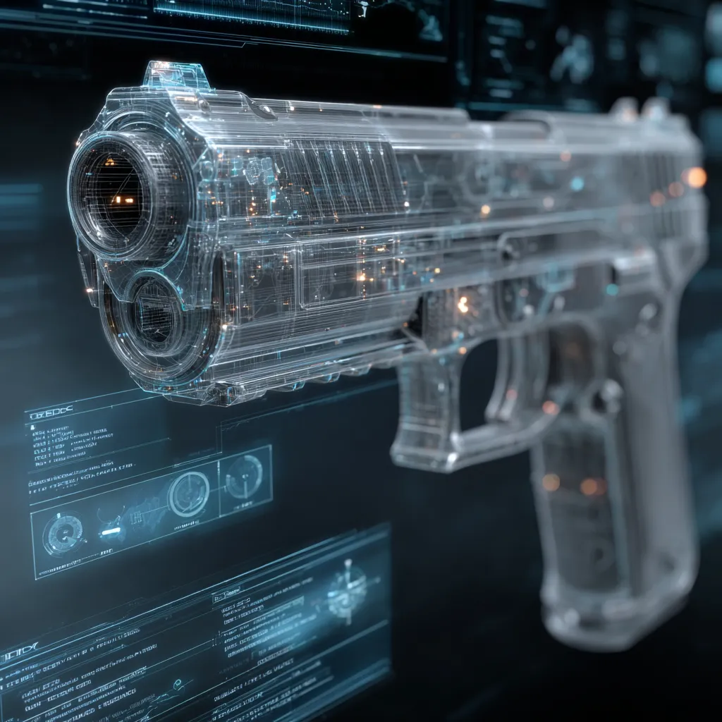 Futuristic Holographic Handgun Interface
