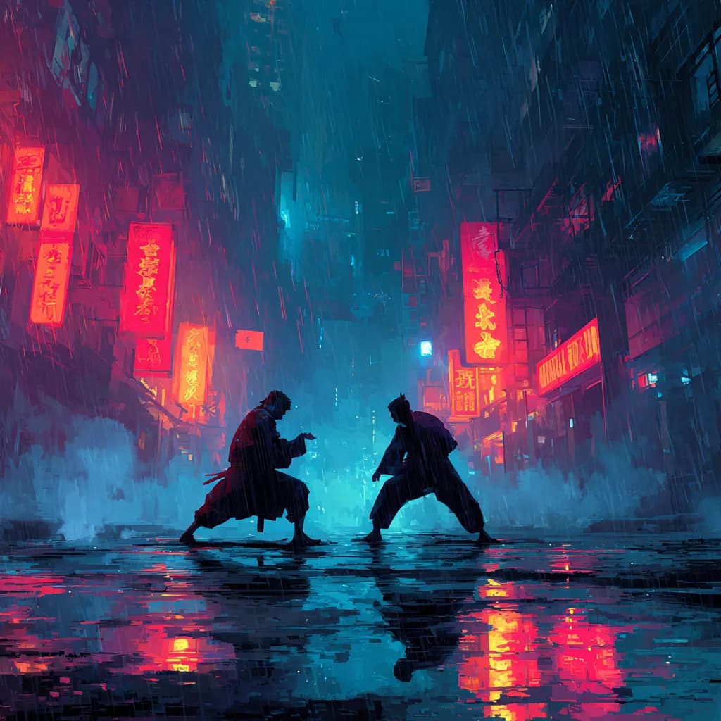 Neon Noir Kung Fu Faceoff