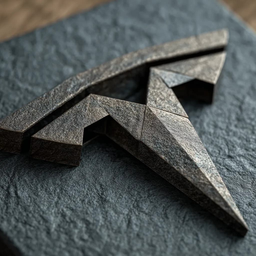 Origami Tesla Logo in Metallic Paper (Studio)